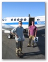 Lew and David after landing
