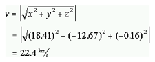 Equation for overall velocity of the impactor spacecraft