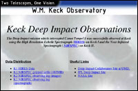 Keck Deep Impact Observations